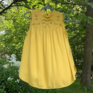 Yellow high neck tank top by Ann Taylor Loft